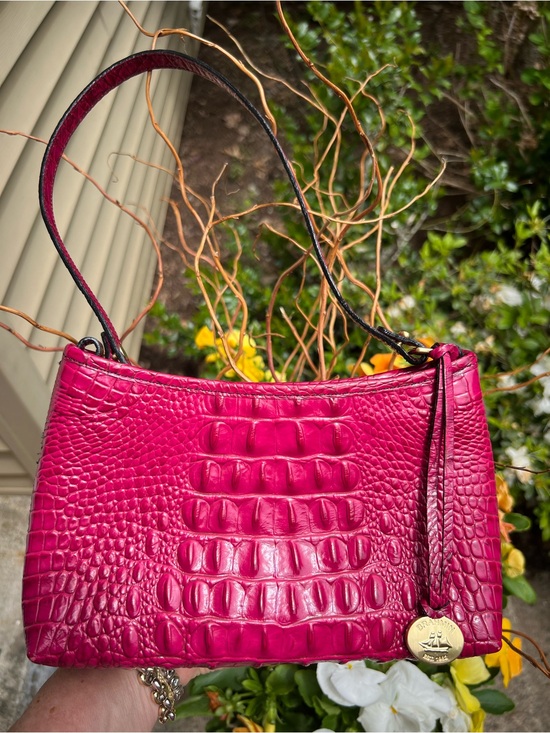 Brahmin Handbags - Brahmin Croc-Embossed Shoulder Bag in Fuchsia